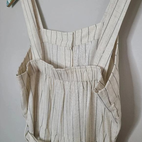New Easel Cotton Linen Blend Striped Jumpsuit S - Picture 5 of 9